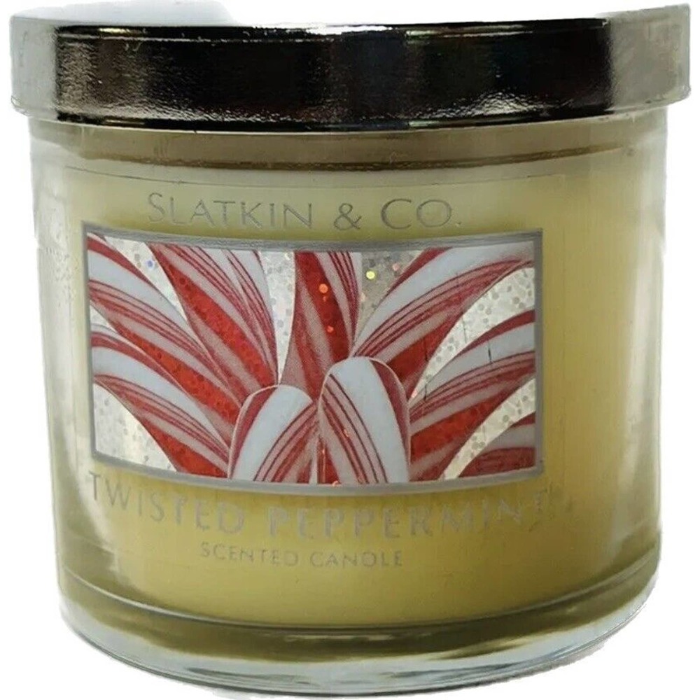 Slatkin & Co Bath and Body Works Twisted Peppermint Single Wick Candle 4oz